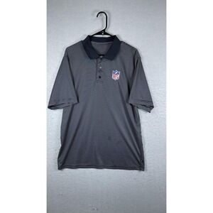 NFL Shirt Mens Gray Black Stripe Polo‎ Golf Football Performance Adult Top